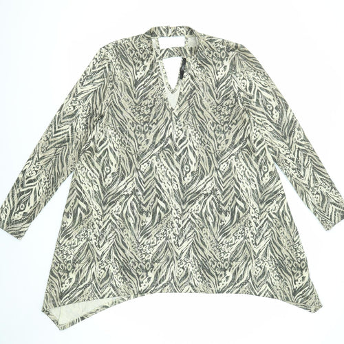 Star by Julien Macdonald Womens Multicoloured Geometric Polyester Trapeze & Swing Size 16 Round Neck Button