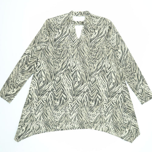Star by Julien Macdonald Womens Multicoloured Geometric Polyester Trapeze & Swing Size 16 Round Neck Button
