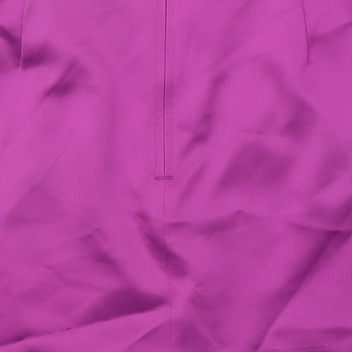 Marks and Spencer Womens Purple Polyester A-Line Skirt Size 12 Zip