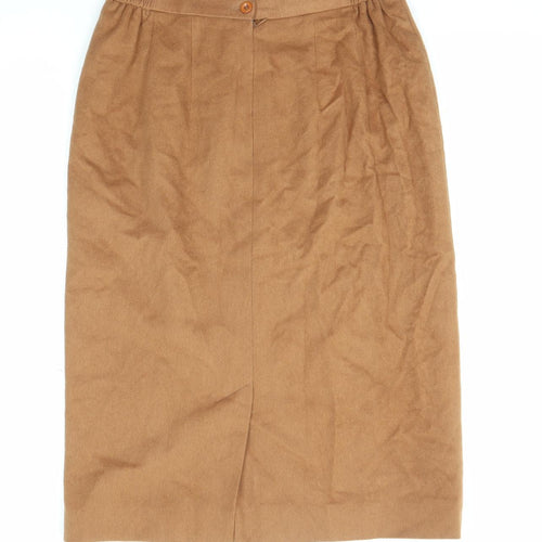 Alexon Womens Brown Acetate Straight & Pencil Skirt Size 12 Zip