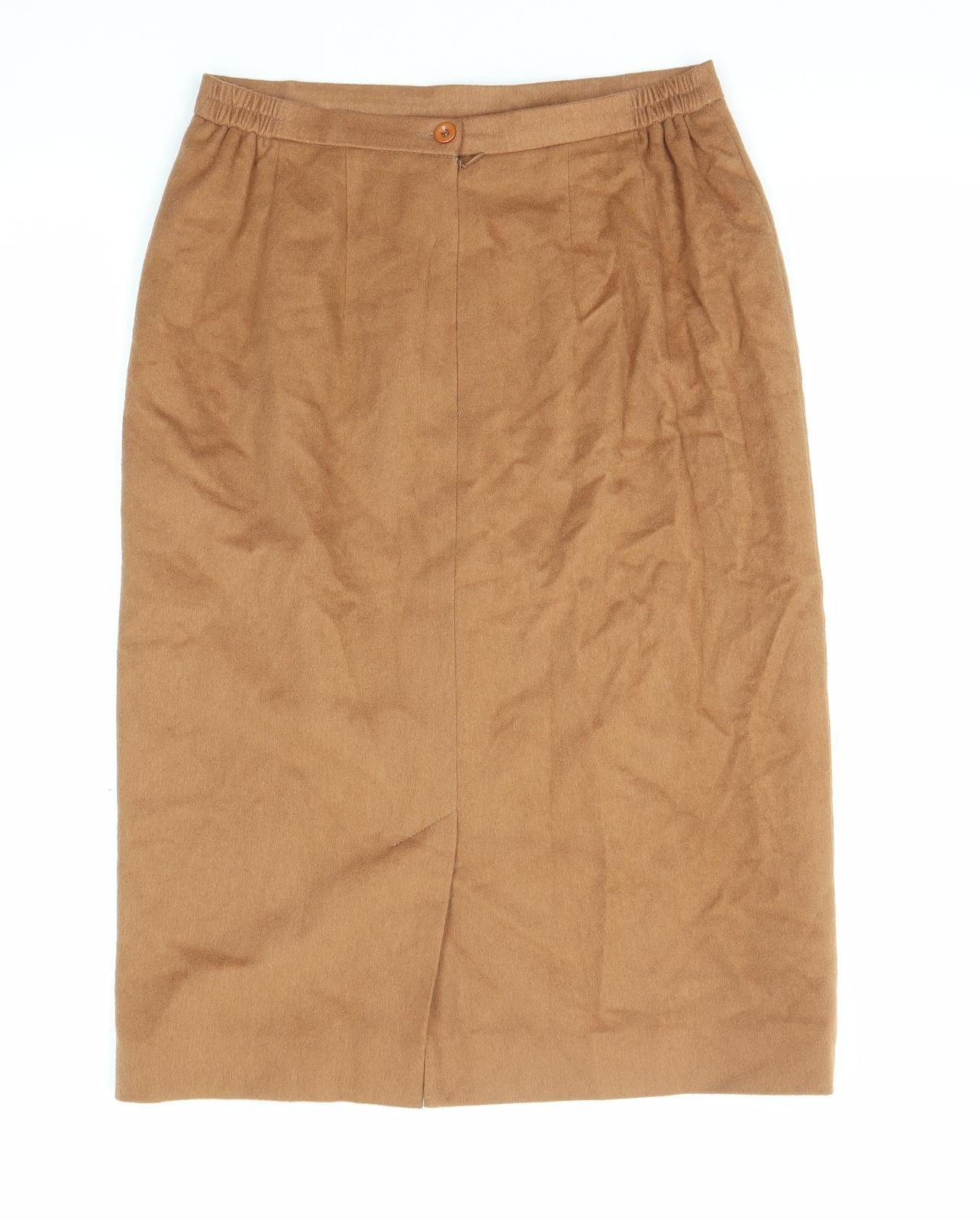 Alexon Womens Brown Acetate Straight & Pencil Skirt Size 12 Zip