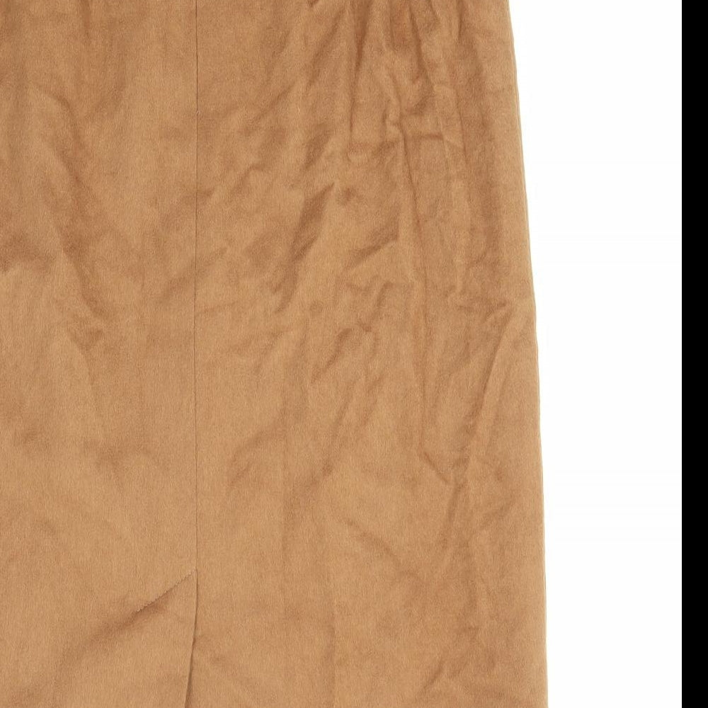Alexon Womens Brown Acetate Straight & Pencil Skirt Size 12 Zip