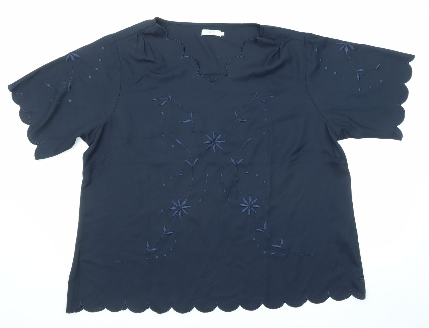 Cotton Traders Womens Blue Polyester Basic Blouse Size 22 Sweetheart
