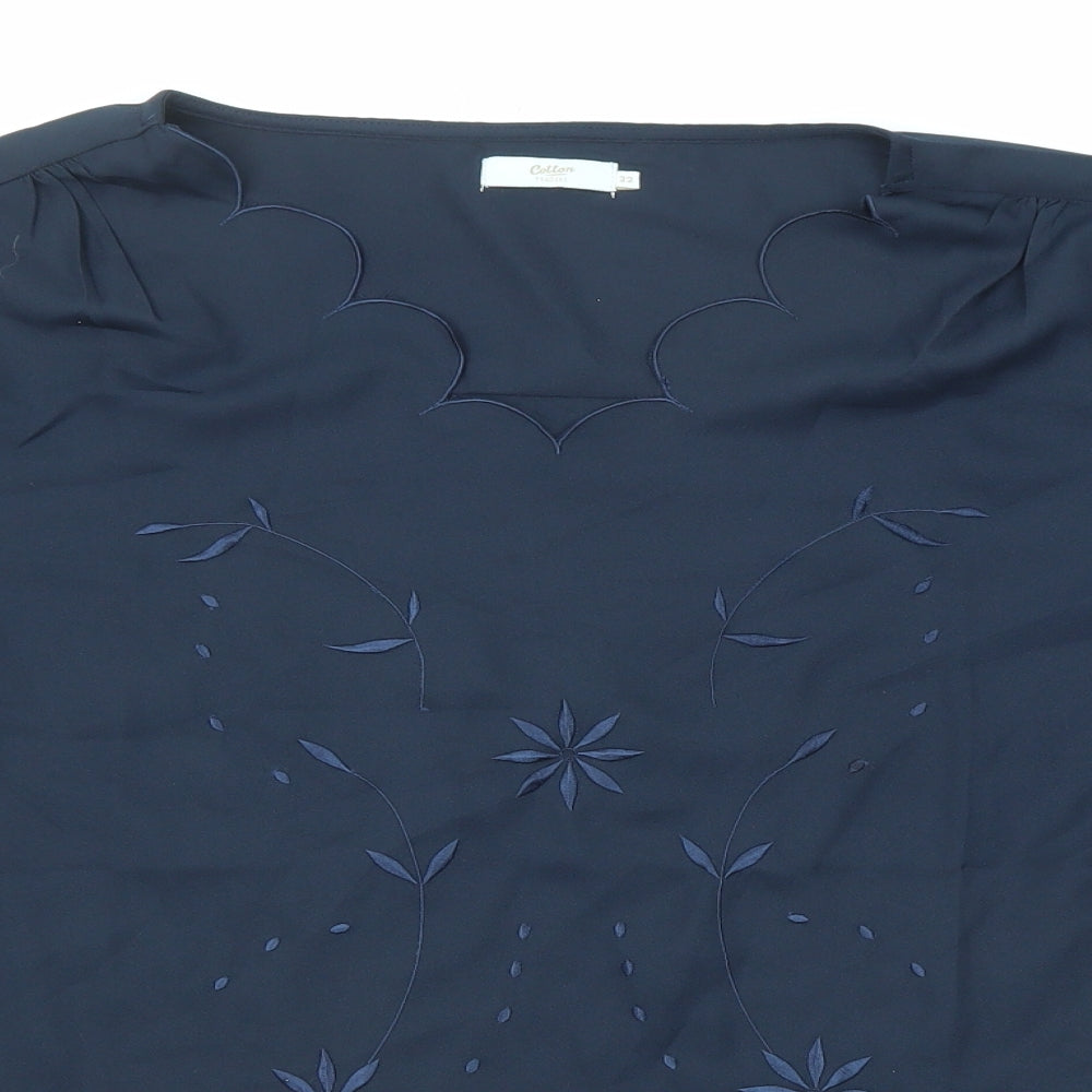 Cotton Traders Womens Blue Polyester Basic Blouse Size 22 Sweetheart
