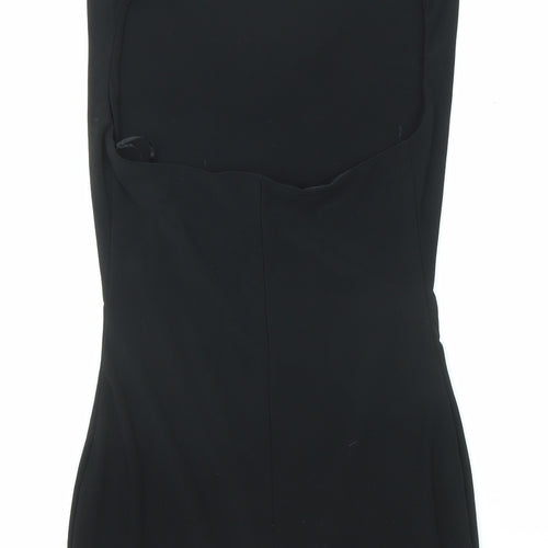 Miss Selfridge Womens Black Polyester Bodycon Size 6 Off the Shoulder Pullover