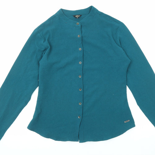 The Roadster Womens Blue Polyester Basic Button-Up Size M Crew Neck