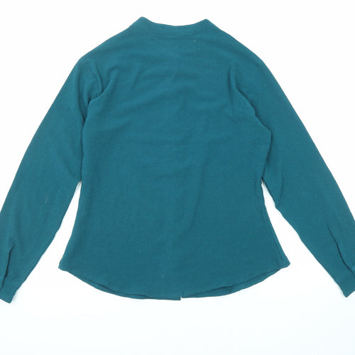 The Roadster Womens Blue Polyester Basic Button-Up Size M Crew Neck