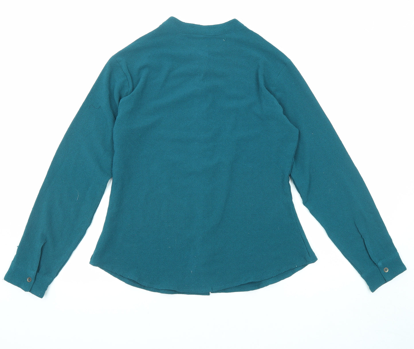 The Roadster Womens Blue Polyester Basic Button-Up Size M Crew Neck