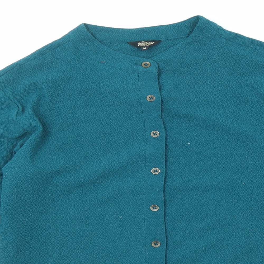 The Roadster Womens Blue Polyester Basic Button-Up Size M Crew Neck