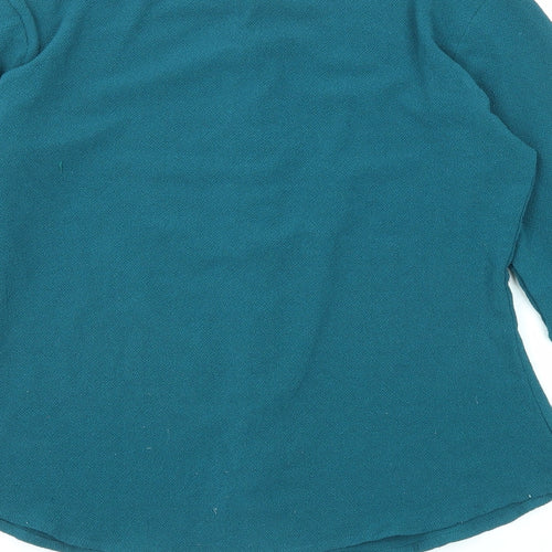 The Roadster Womens Blue Polyester Basic Button-Up Size M Crew Neck