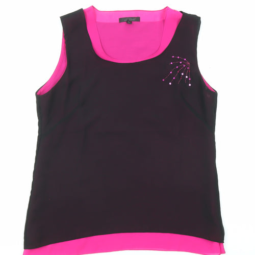 Insense Womens Black Polyester Basic Tank Size M Round Neck