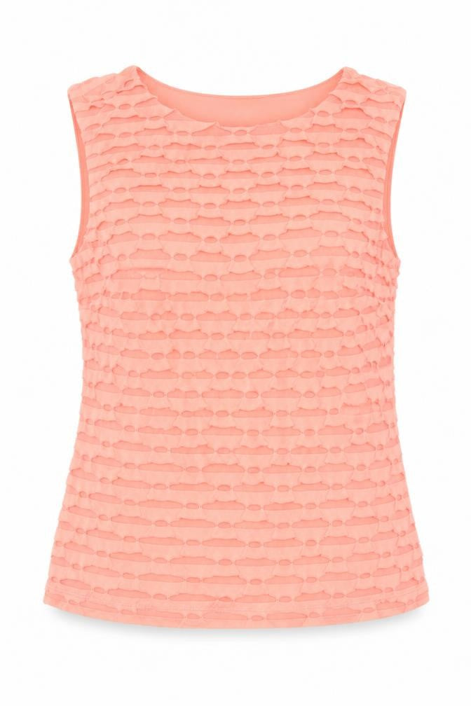 Front view of M&Co women’s pink polyester basic blouse, size UK 16, boat neck