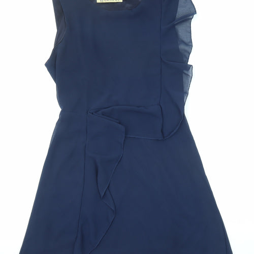 Lovestruck Womens Blue Polyester A-Line Size M Boat Neck Pullover
