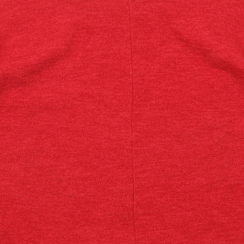 Luca Vanucci Womens Red Cotton Basic T-Shirt Size 8 Round Neck