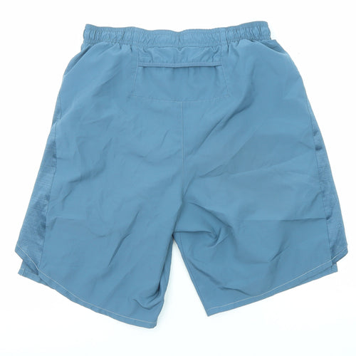 Nike Mens Blue Polyester Sweat Shorts Size S L7 in Regular Drawstring