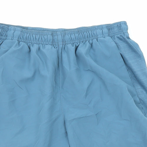 Nike Mens Blue Polyester Sweat Shorts Size S L7 in Regular Drawstring