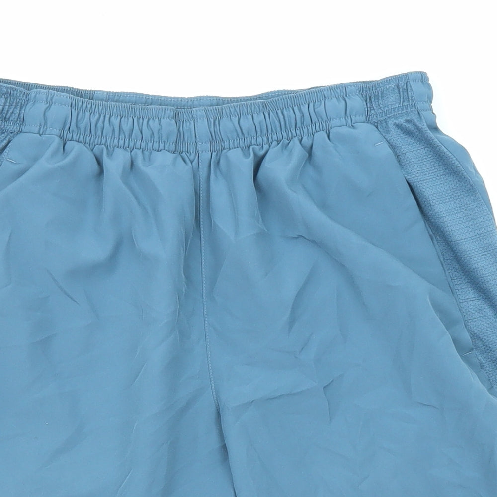 Nike Mens Blue Polyester Sweat Shorts Size S L7 in Regular Drawstring