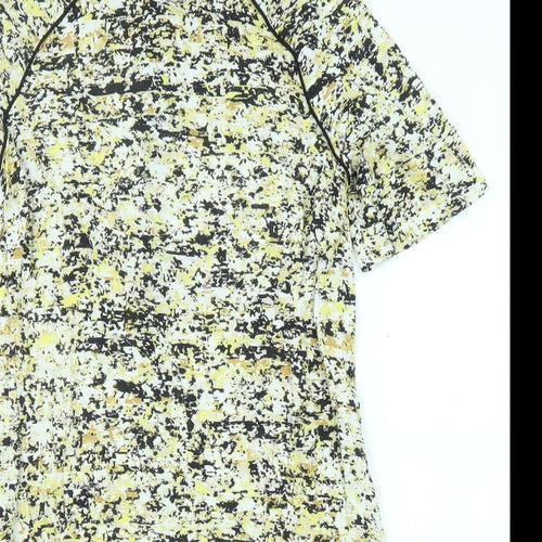 John Lewis Womens Multicoloured Geometric Viscose A-Line Size 10 Round Neck Zip