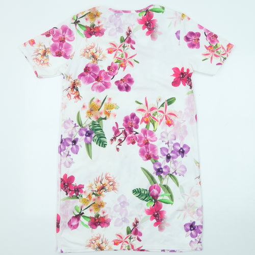 Boohoo Womens Multicoloured Floral Polyester A-Line Size 12 Round Neck Pullover