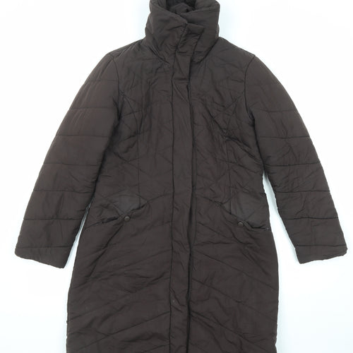 Principles Womens Brown Quilted Coat Size 10 Zip