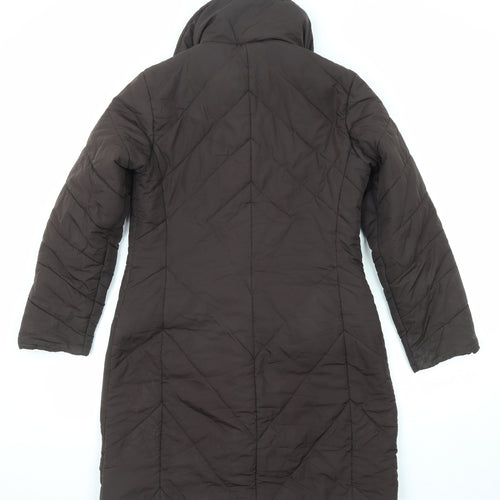 Principles Womens Brown Quilted Coat Size 10 Zip