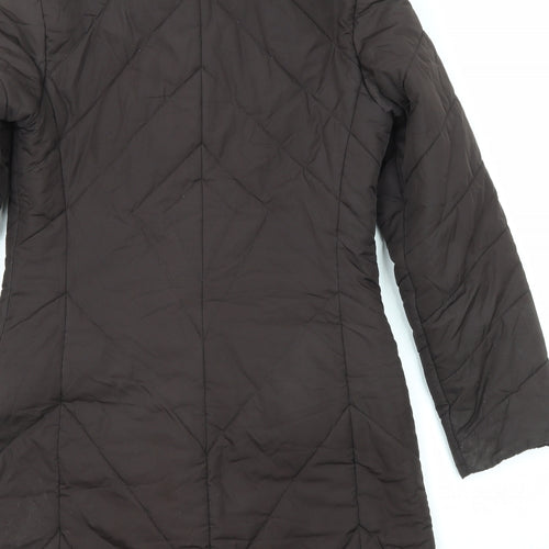 Principles Womens Brown Quilted Coat Size 10 Zip