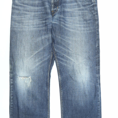 Gap Mens Blue Cotton Bootcut Jeans Size 34 in L32 in Regular Zip