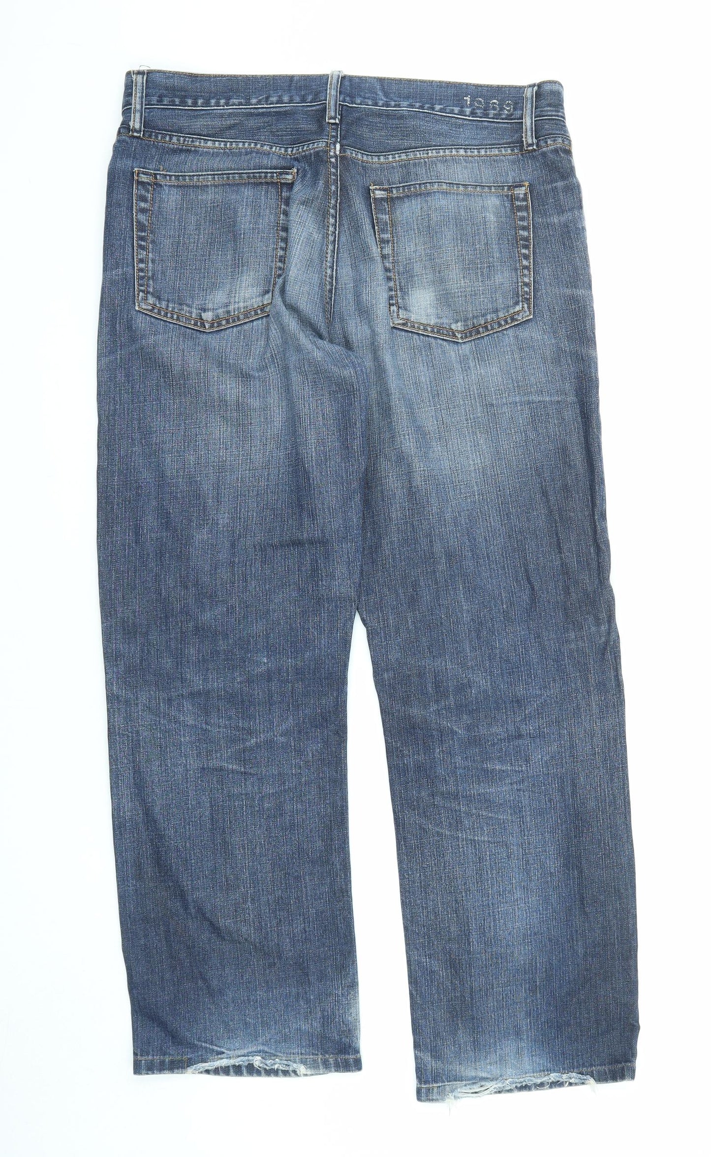 Gap Mens Blue Cotton Bootcut Jeans Size 34 in L32 in Regular Zip