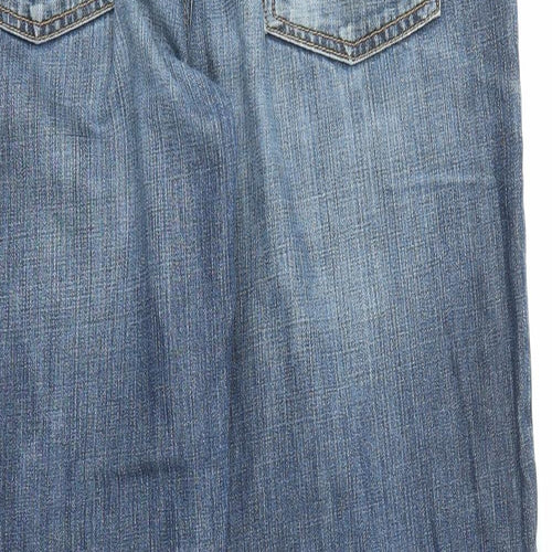 Gap Mens Blue Cotton Bootcut Jeans Size 34 in L32 in Regular Zip