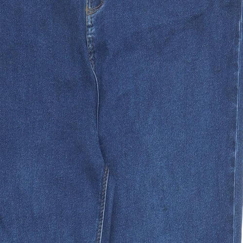 Peacocks Womens Blue Cotton Skinny Jeans Size 18 L27 in Regular Zip