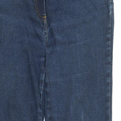 Dickins & Jones Womens Blue Cotton Straight Jeans Size 16 L27 in Regular Zip