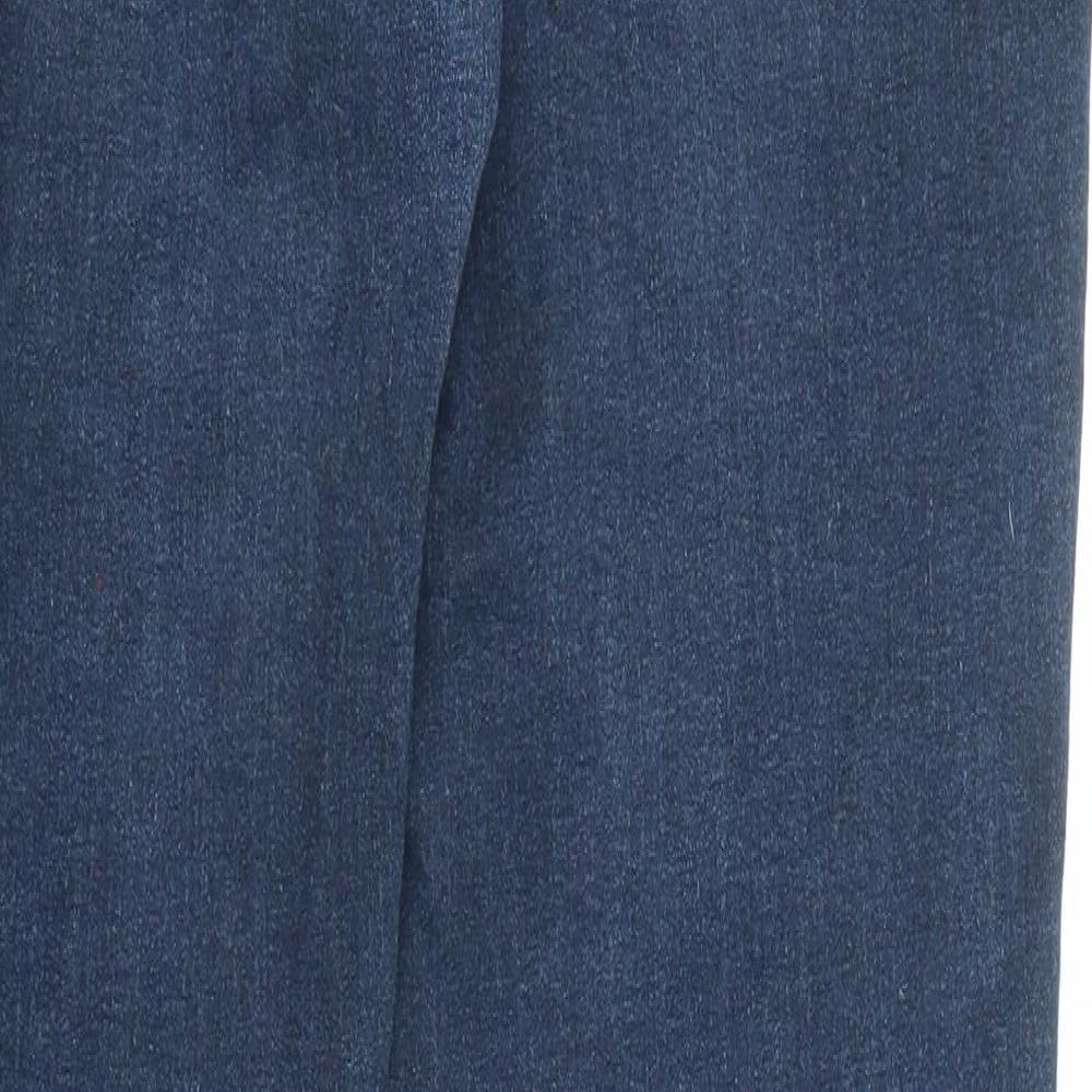 Dickins & Jones Womens Blue Cotton Straight Jeans Size 16 L27 in Regular Zip