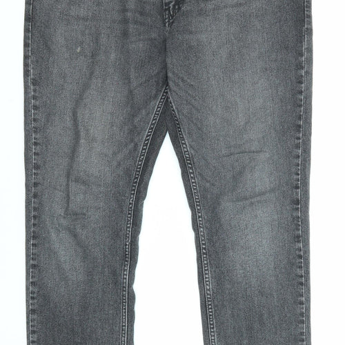 Levi's Mens Grey Cotton Tapered Jeans Size 36 in L32 in Regular Zip