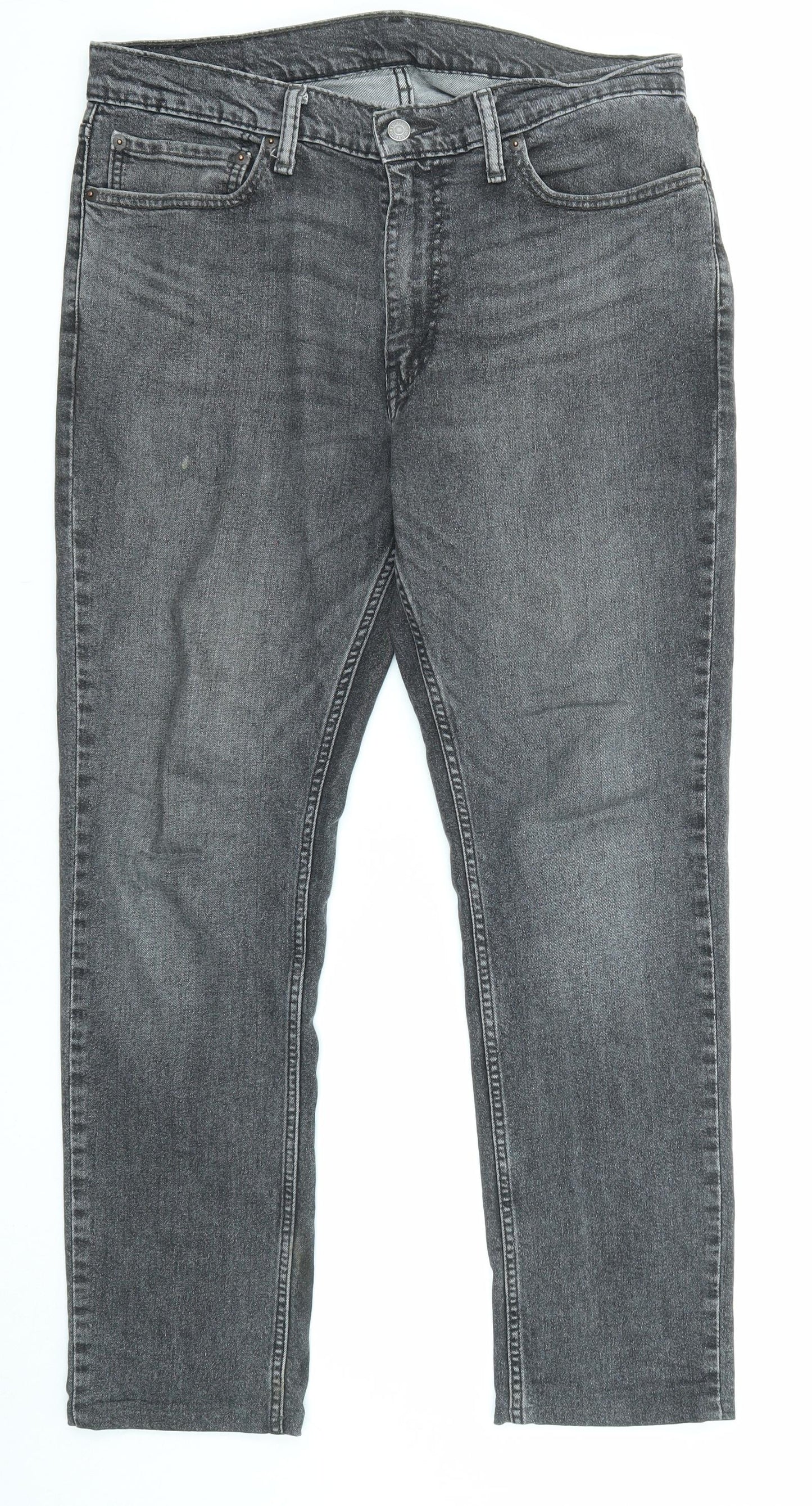 Levi's Mens Grey Cotton Tapered Jeans Size 36 in L32 in Regular Zip