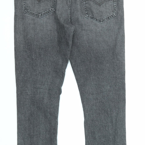 Levi's Mens Grey Cotton Tapered Jeans Size 36 in L32 in Regular Zip