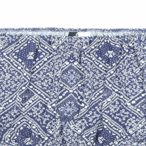 Divided by H&M Womens Blue Geometric Viscose Basic Blouse Size XS Off the Shoulder