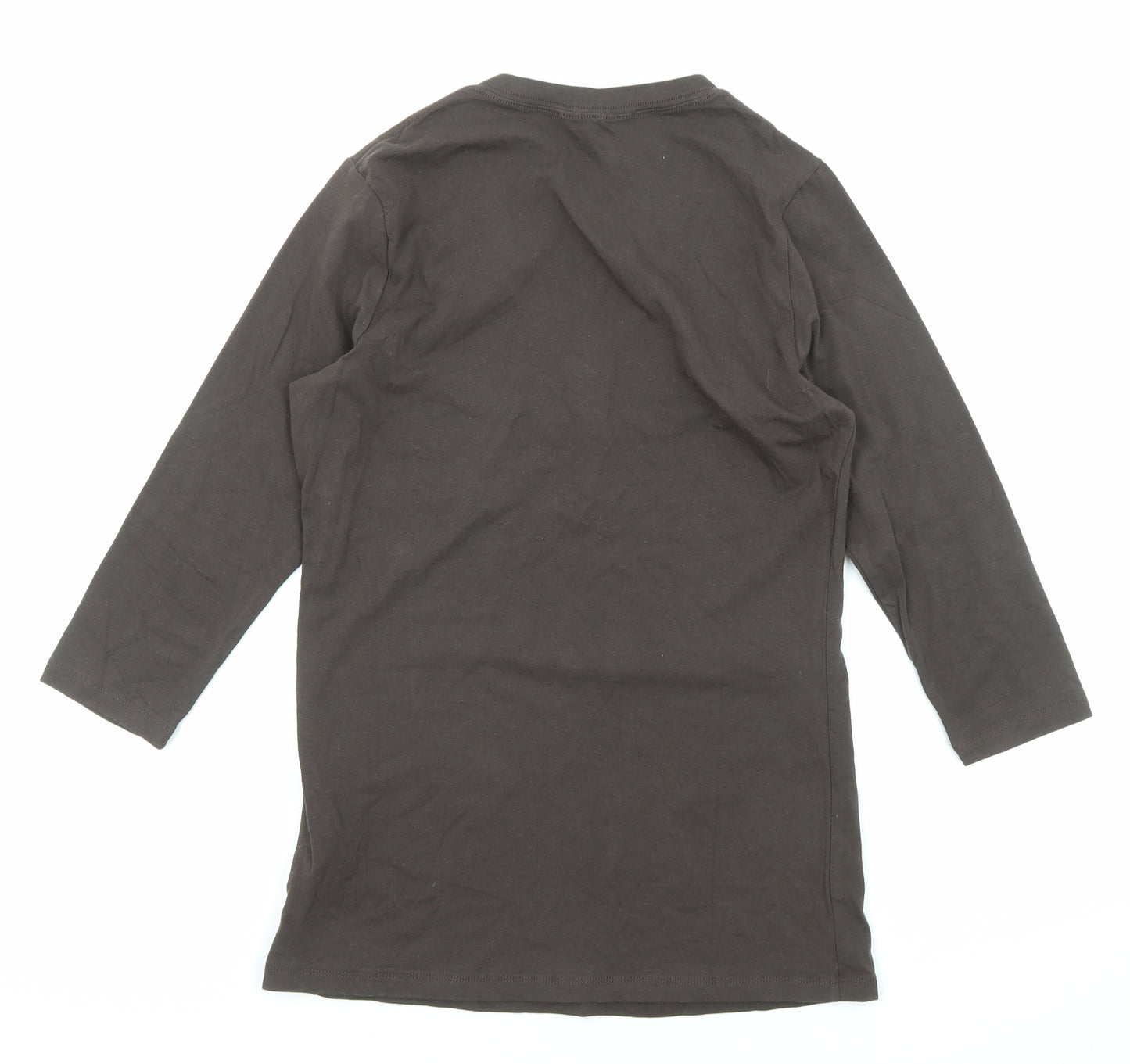 Kenneth Cole Womens Green Cotton Basic T-Shirt Size S V-Neck