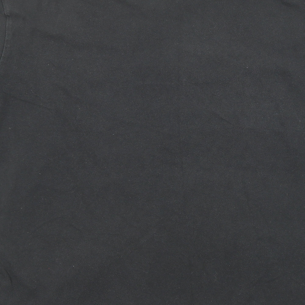 Champion Mens Black Cotton T-Shirt Size L Round Neck