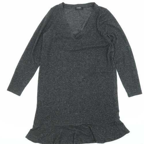 Soaked Womens Black Viscose Jumper Dress Size L V-Neck Pullover