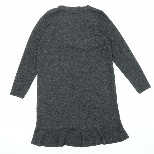 Soaked Womens Black Viscose Jumper Dress Size L V-Neck Pullover