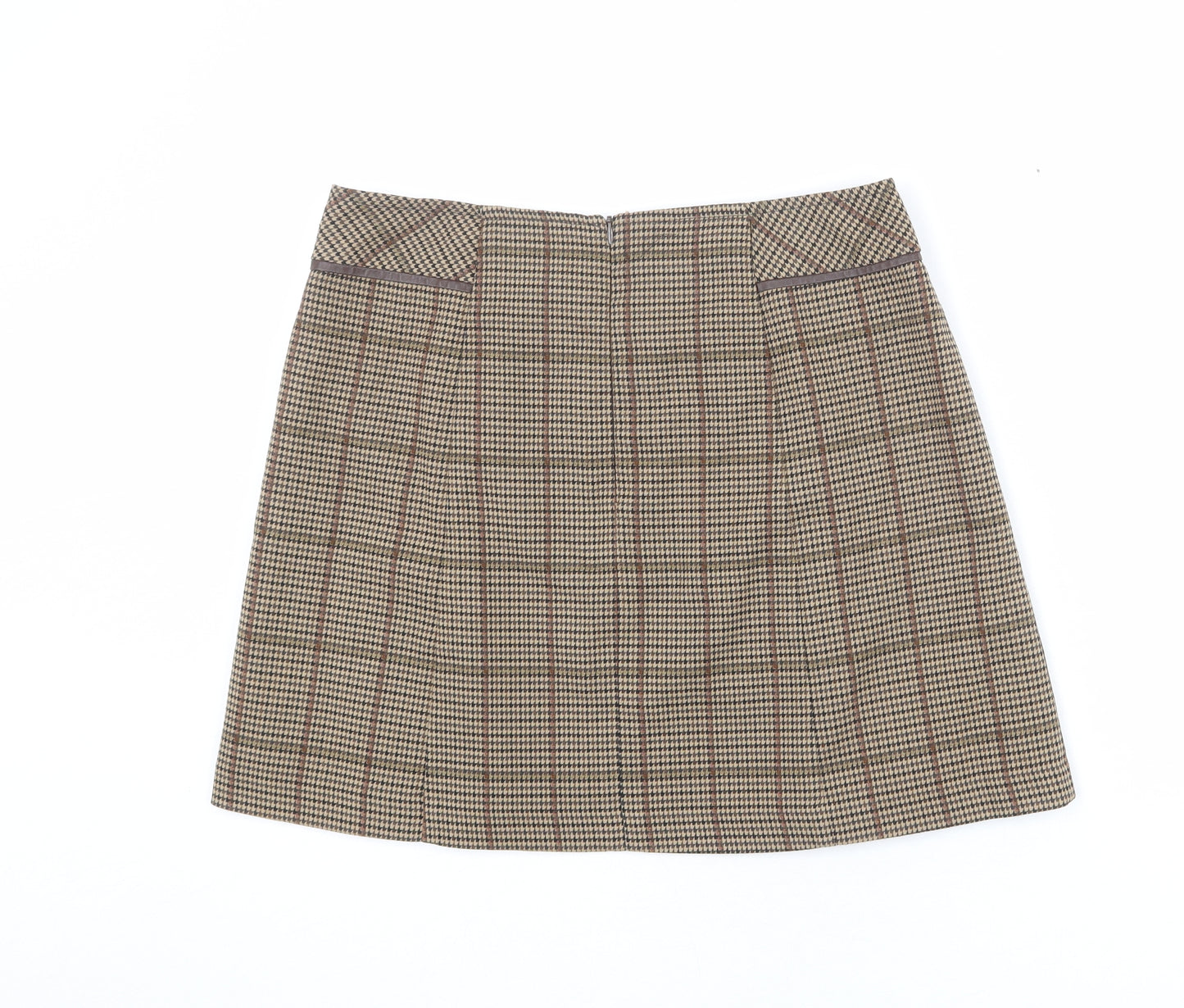 NEXT Womens Multicoloured Plaid Polyester Pleated Skirt Size 12 Zip