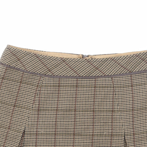 NEXT Womens Multicoloured Plaid Polyester Pleated Skirt Size 12 Zip