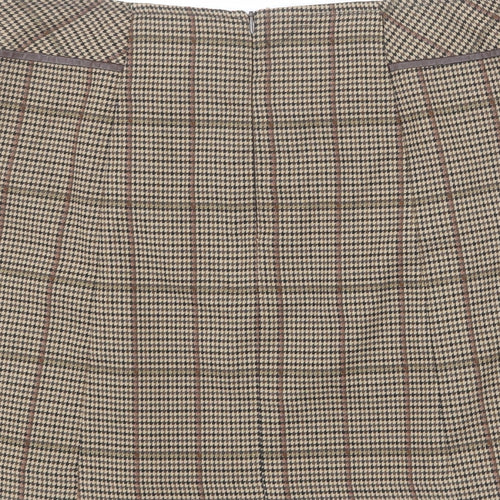 NEXT Womens Multicoloured Plaid Polyester Pleated Skirt Size 12 Zip