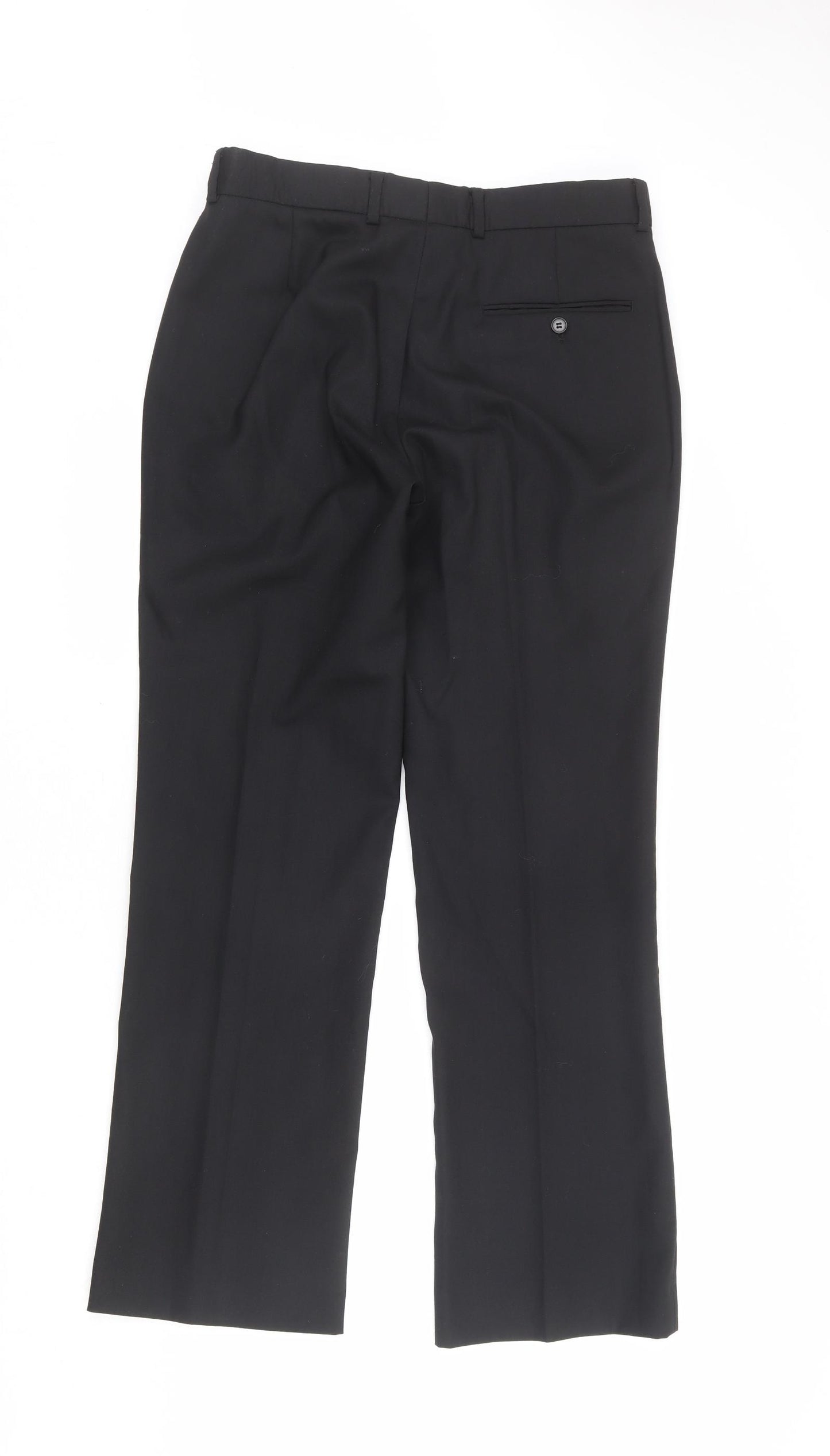 Karl Jackson Womens Black Wool Dress Pants Trousers Size 14 L31 in Regular Zip