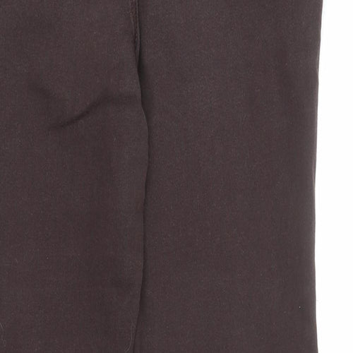 Per Una Womens Brown Cotton Straight Jeans Size 12 L30 in Regular Zip - Embellished Pockets