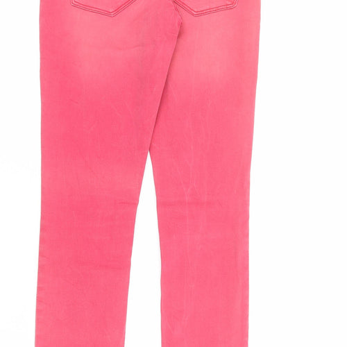 Divided by H&M Womens Pink Cotton Skinny Jeans Size 10 L32 in Regular Zip