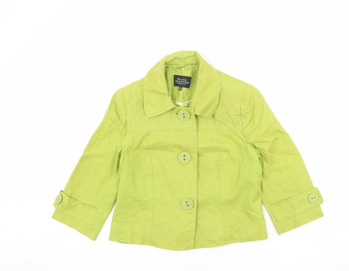 Debenhams Womens Green Jacket Blazer Size 8 Button