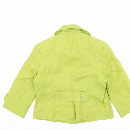 Debenhams Womens Green Jacket Blazer Size 8 Button