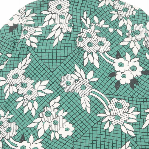 NEXT Womens Green Floral Viscose Camisole Button-Up Size 12 Collared