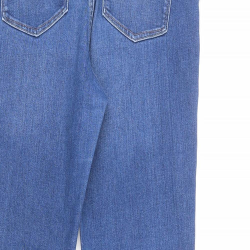 NEXT Womens Blue Cotton Bootcut Jeans Size 16 L28 in Regular Zip